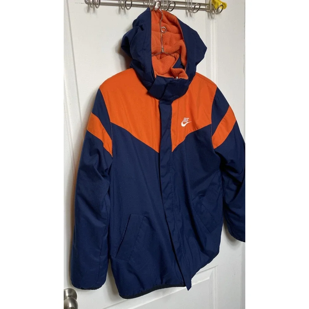 Nike Vintage Y2K Embroidered Logo Reversible Fleece Jacket Size L (14-16) Youth